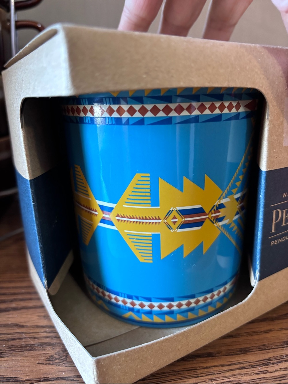Pendleton Blue & Yellow Mug - Native Pattern - Picture 2 of 3